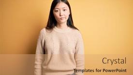  Presentation with asian - Beautiful presentation theme featuring young-beautiful-asian-woman-wearing backdrop and a coral colored foreground