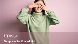  Presentation with pink green - Slide set having young-beautiful-asian-woman-wearing background and a coral colored foreground