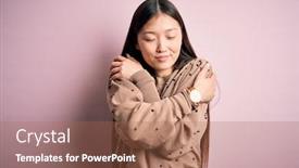  Presentation with self love - Presentation theme featuring young-beautiful-asian-woman-wearing background and a coral colored foreground