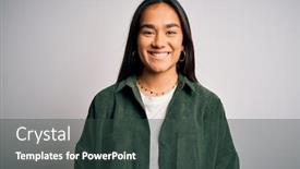  Presentation with asian - Beautiful presentation featuring young-beautiful-asian-woman-wearing backdrop and a tawny brown colored foreground