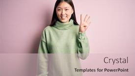  Presentation with pink green - Colorful presentation enhanced with young-beautiful-asian-woman-wearing backdrop and a lemonade colored foreground