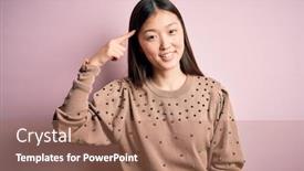  Presentation with great idea - Audience pleasing presentation theme consisting of young-beautiful-asian-woman-wearing backdrop and a coral colored foreground