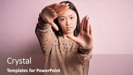  Presentation with frame pink - Presentation having young-beautiful-asian-woman-wearing background and a tawny brown colored foreground