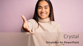  Presentation with business pink - Slide deck featuring young-beautiful-asian-woman-wearing background and a coral colored foreground