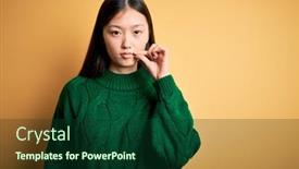  Presentation with lips mouth - Theme having young-beautiful-asian-woman-wearing background and a forest green colored foreground