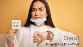  Presentation with alert - Amazing slide set having young-beautiful-asian-woman-wearing backdrop and a lemonade colored foreground