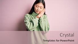  Presentation with pink green - Slides having young-beautiful-asian-woman-wearing background and a lemonade colored foreground