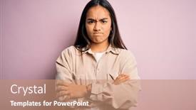  Presentation with asian - Slide deck with young-beautiful-asian-woman-wearing background and a coral colored foreground