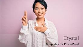  Presentation with women making - PPT theme consisting of young-beautiful-asian-women-wearing background and a lemonade colored foreground