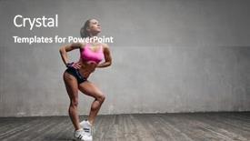  Presentation with audiotape audio studio - Beautiful presentation featuring young beautiful athlete is posing backdrop and a  colored foreground