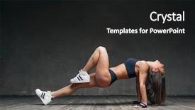  Presentation with music sympfonic studio - Amazing presentation theme having young beautiful athlete is posing backdrop and a  colored foreground