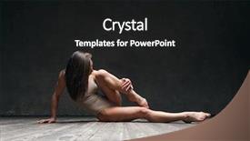  Presentation with audio tape in music studio - Beautiful presentation design featuring young beautiful athlete is posing backdrop and a  colored foreground