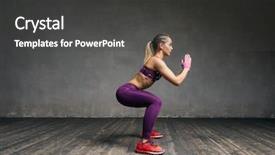  Presentation with athlete - Colorful PPT theme enhanced with young beautiful athlete is posing backdrop and a  colored foreground