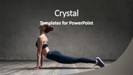  Presentation with record audio studio - Presentation theme enhanced with young beautiful athlete is posing background and a  colored foreground