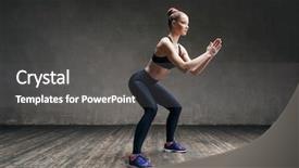  Presentation with audio recorder studio - Slides consisting of young beautiful athlete is posing background and a  colored foreground