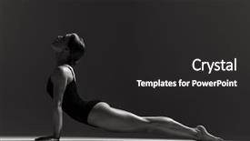  Presentation with athlete - Cool new slide set with young beautiful athlete is posing backdrop and a  colored foreground