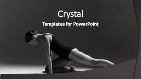  Presentation with studio analoge tapes - Colorful presentation enhanced with young beautiful athlete is posing backdrop and a  colored foreground