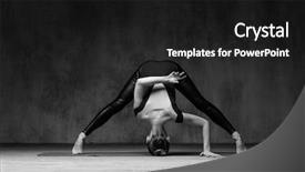  Presentation with studio audio tape - Presentation design consisting of young beautiful athlete is posing background and a  colored foreground