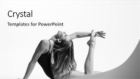  Presentation with athlete - PPT theme featuring young beautiful athlete is posing background and a  colored foreground