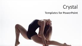  Presentation with big violin sympfonic studio - Slide deck enhanced with young beautiful athlete is posing background and a white colored foreground