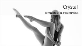  Presentation with athlete - PPT theme consisting of young beautiful athlete is posing background and a  colored foreground