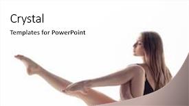  Presentation with athlete - Colorful PPT theme enhanced with young beautiful athlete is posing backdrop and a  colored foreground