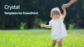  Presentation with step - Presentation design featuring young beautiful baby girl background and a wine colored foreground