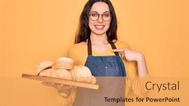  Presentation with coral reefs blue water beautiful sky - Cool new slide set with young-beautiful-baker-woman backdrop and a yellow colored foreground