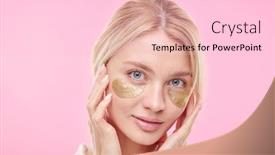  Presentation with golden woman - PPT theme enhanced with young-beautiful-blond-woman background and a lemonade colored foreground