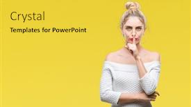  Presentation with blue eyes - Presentation having young-beautiful-blonde-and-blue background and a yellow colored foreground