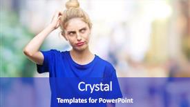  Presentation with blue eyes technology eye scan - Colorful slide deck enhanced with young beautiful blonde and blue backdrop and a royal blue colored foreground