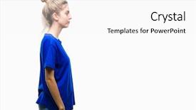  Presentation with blue eyes - Colorful theme enhanced with young beautiful blonde and blue backdrop and a white colored foreground