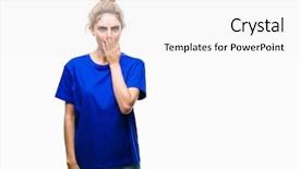  Presentation with blue eyes technology eye scan - Slides having young beautiful blonde and blue background and a white colored foreground