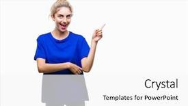  Presentation with blue eyes technology eye scan - PPT layouts featuring young beautiful blonde and blue background and a  colored foreground