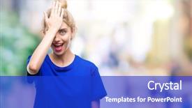  Presentation with blue eyes technology eye scan - Theme enhanced with young beautiful blonde and blue background and a cobalt blue colored foreground