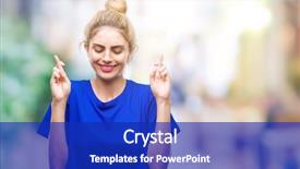  Presentation with blue eyes technology eye scan - Slide deck having young beautiful blonde and blue background and a royal blue colored foreground