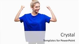  Presentation with blue eyes technology eye scan - Beautiful PPT layouts featuring young beautiful blonde and blue backdrop and a white colored foreground