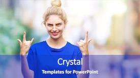  Presentation with blue eyes - Presentation theme with young beautiful blonde and blue background and a cobalt blue colored foreground