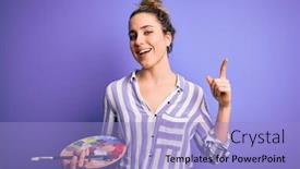  Presentation with batik fabric beautiful of art - Beautiful slide set featuring young-beautiful-blonde-artist-woman backdrop and a light blue colored foreground