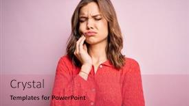  Presentation with illness - Amazing PPT layouts having young-beautiful-blonde-casual-girl backdrop and a coral colored foreground