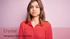  Presentation with swimming beautiful girl swims underwater - Colorful PPT theme enhanced with young-beautiful-blonde-casual-girl backdrop and a red colored foreground