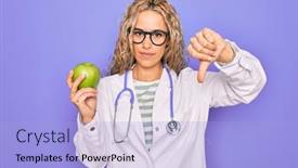  Presentation with beautiful green - Beautiful slides featuring young-beautiful-blonde-doctor-woman backdrop and a light blue colored foreground