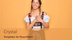  Presentation with blue eyes - Beautiful theme featuring young-beautiful-blonde-german-woman backdrop and a yellow colored foreground