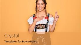  Presentation with blue eyes - Beautiful slide set featuring young-beautiful-blonde-german-woman backdrop and a yellow colored foreground