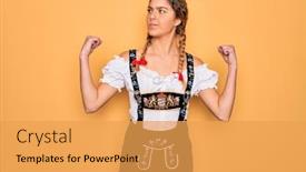  Presentation with blue eyes - Amazing presentation having young-beautiful-blonde-german-woman backdrop and a yellow colored foreground