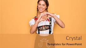  Presentation with love heart - Slide deck enhanced with young-beautiful-blonde-german-woman background and a yellow colored foreground