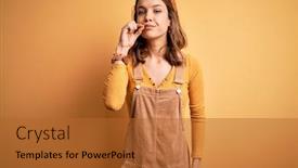  Presentation with lips mouth - Slide deck featuring young-beautiful-blonde-girl-wearing background and a red colored foreground