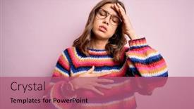  Presentation with fever - PPT theme featuring young-beautiful-blonde-girl-wearing background and a coral colored foreground