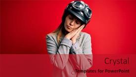  Presentation with motorcycle - Presentation enhanced with young-beautiful-blonde-motorcyclist-woman background and a crimson colored foreground