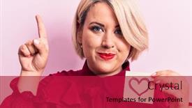  Presentation with shape heart - Presentation theme consisting of young-beautiful-blonde-plus-size background and a crimson colored foreground